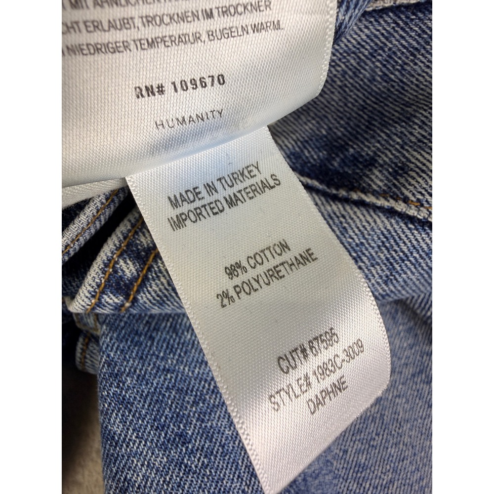 Citizens of Humanity Size 23 Daphne Crop High Rise Straight Leg Jeans Blue Denim - Picture 10 of 11